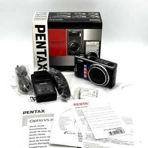 Pentax Optio‎ VS20 16MP Digital Camera Black w/ Box Charger Battery Tested